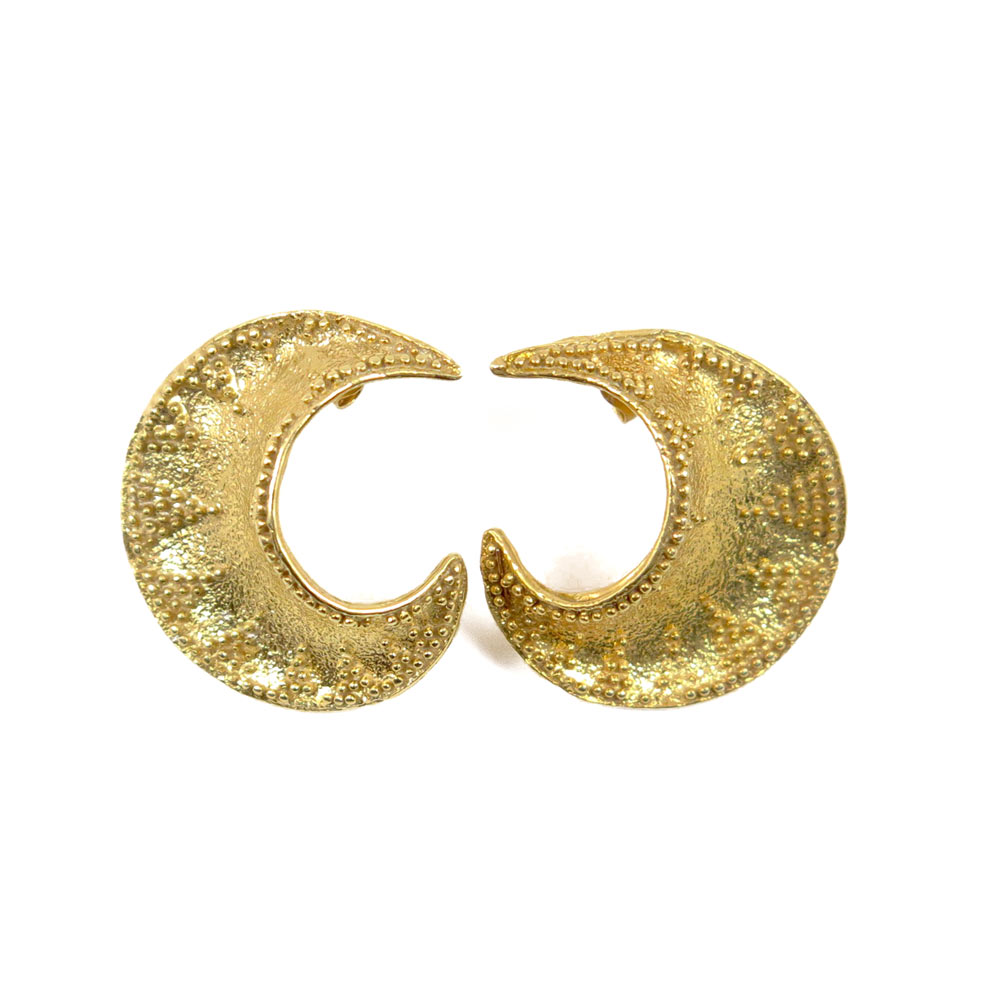 Etruscan half moon earrings