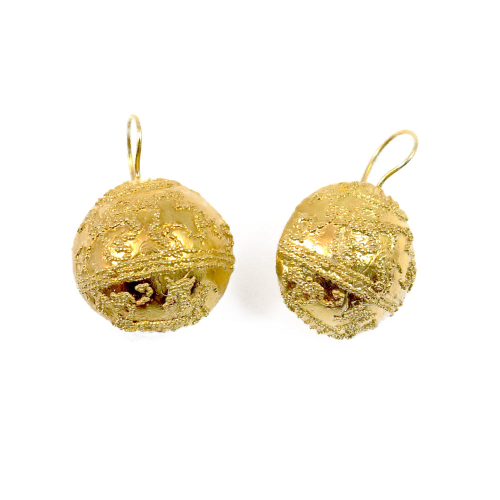 Etruscan half sphere earrings