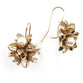 Flowers Cluster earrings copper zinc 14kt gold w pearls