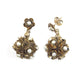 Sphere  pearled rose earrings copper zinc 14kt gold fresh water pearls